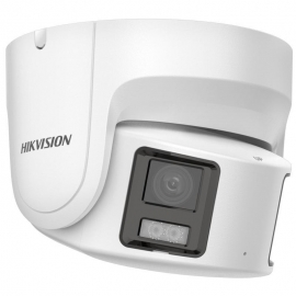 HIKVISION COLORVU 2CD2387G2P-LSU-SL 8MP DUAL LENS STROBE AUDIO TURRET, 4MM, IR 30M,MIC,3YR DS-2CD2387G2P-LSU-SL-4MM