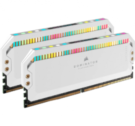 CORSAIR DOMINATOR PLATINUM DDR5, 6200MT/s 32GB 2x16GB DIMM, Unbuffered, 36-39-39-76, OC PMIC, XMP 3.0, RGB White Heatspreader, RGB LED, 1.3V CMT32GX5M2X6200C36W