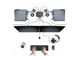 Startech 2-PORT USB DUAL HDMI 4K 60HZ CABLE KVM SWITCH W/ AUDIO C2-DH46-UA2-CBL-KVM