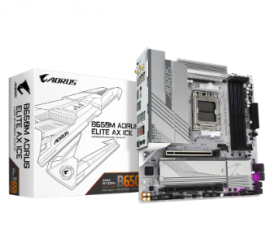 Gigabyte B650M AORUS ELITE AX ICE/AMD AM5/MATX/4x DDR5 up to 192GB/8000MHz/PCIe 4.0 x2/M.2 x2 GA-B650M-A-ELITE-AX-ICE