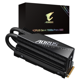 GIGABYTE 2TB AORUS GEN4 7000s NVMe M.2 PCIe4 SSD, R 7000MB/s W 5500MB/s HEATPIPE + HS 5YR (GP-AG70S2TB-P-AU)