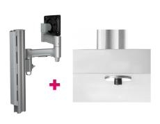 Atdec AWMS-4640 Single 18&quot; Monitor Arm on 15.7&quot; Post and Bolt-Through Desk Fixing, Silver AWMS-4640-B-S