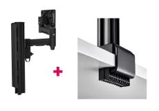 Atdec AWMS-4640 Single 18&quot; Monitor Arm on 15.7&quot; Post and C Clamp Desk Fixing, Black AWMS-4640-C-B