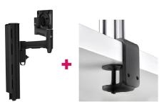 Atdec AWMS-4640 Single 18&quot; Monitor Arm on 15.7&quot; Post and F Clamp Desk Fixing, Black AWMS-4640-F-B