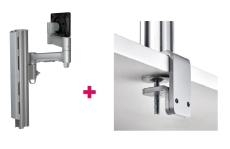 Atdec AWMS-4640 Single 18&quot; Monitor Arm on 15.7&quot; Post and F Clamp Desk Fixing, Silver AWMS-4640-F-S