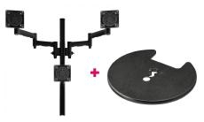 Atdec AWMS-3-TH467 Triple Monitor &quot;Stack&quot; Desk Mount and Grommet Clamp Desk Fixing, Black AWMS-3-TH467-G-B