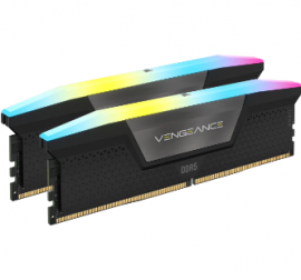 CORSAIR VENGEANCE RGB DDR5, 5600MHz 32GB 2x16GB DIMM, Unbuffered, 40-40-40-77, XMP 3.0, Black Heatspreader, RGB LED, 1.25V CMH32GX5M2B5600C40K