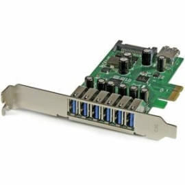 StarTech.com USB Adapter - PCI Express X1 - Plug-in Card - 7 Total USB Port(s) - 7 USB 3.0 Port(s) - Pc, Linux PEXUSB3S7