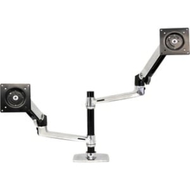Lx Dual Monitor Arm, Vertical Stacking (Polished Aluminum) 45-248-026