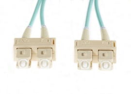 1.5m Sc-Sc OM4 Multimode Fibre Optic Cable: Aqua FL.OM4SCSC1.5M