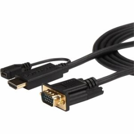 StarTech.com HDMI To VGA Cable - 3 Ft / 1m - 1080p - 1920 X 1200 - Active HDMI Cable - Monitor Cable - Computer Cable - Cable For Video Device, Monitor, Projector, Mac, Workstation, Tv - First End: 1 X 19-pin HDMI Digital Audio/Video - Male, 1 X 5-pin Mi