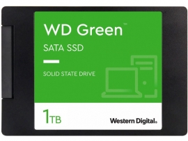 WD Green 3D NAND SSD, 2.5" Form Factor, SATA Interface, 1TB, CSSD Platform, 3Yr Warranty WDS100T3G0A