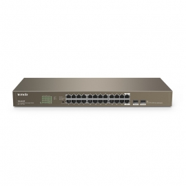 Tenda 24-Port Gigabit Unmanaged Switch with 2 SFP Slots, Wall mounting: support, Rack mounting: support TEG1024F