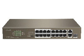 IP-COM (F1118P-16-150Wv2.0) 16FE + 2GE/1SFP Unmanaged Switch With 16-Port PoE+