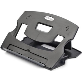 StarTech.com Portable Laptop Stand - Laptop Desk Stand - Adjustable Laptop Stand - Ergonomic Laptop Table Stand - Laptop Riser Stand - 1.1 Cm Height X 28.7 Cm Width - Tabletop - Plastic - Black, Grey - Adjustable Tilt LTRISERP