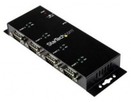 Startech 4 Port Usb To Db9 Rs232 Serial Adapter Hub Industrial Dinrail And Wall Mountable - Usb