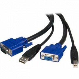 StarTech.com 15 Ft 2-in-1 Universal USB Kvm Cable - Kvm Cable - 15 Ft - 1 X Type B, 1 X D-Sub (Hd-15), 1 X Type A, 1 X D-Sub (Hd-15) - Kvm Switch Cable External - Connect VGA And USB-equipped Computers To A Kvm Switch Using A Single Cable - 15ft Kvm Cabl