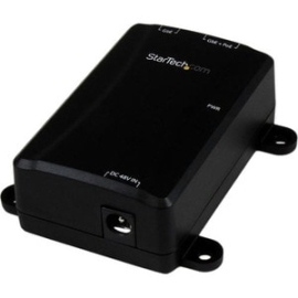 StarTech.com PoE Injector - Supply Power And Data Connectivity To An Individual Gigabit PoE Device Over Standard Ethernet Cabling - 1 Port Gigabit Midspan - PoE+ Injector - 802.3at And 802.3af - Wall-Mountable Power Over Ethernet Injector Adapter - PoE /