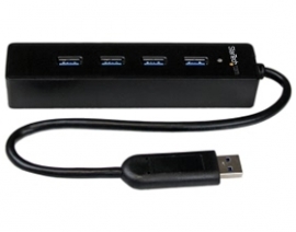Startech 4 Port Portable Superspeed Usb 3.0 Hub With Built-in Cable - Four Port External Usb 3