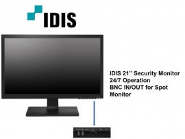 IDIS 21.5" FHD LED SECURITY MONITOR WITH BNC 3YR S116238