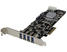 Startech 4 Port Quad Bus Pci Express (pcie) Superspeed Usb 3.0 Card Adapter With Uasp - Sata/ Lp4