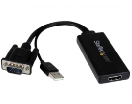 Startech Vga To Hdmi Adapter With Usb Audio Power Portable Vga To Hdmi Converter 1080p Vga2hdu 190523