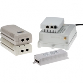 Axis Single port midspan for Power over Ethernet Plus (PoE + ) IEEE 802.3at Type 2 Class 4. Replaces