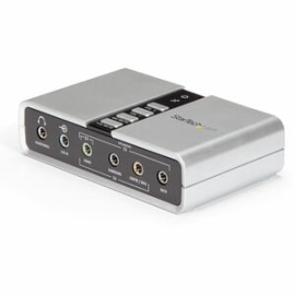 StarTech.com External Sound Box - 16 Bit Dac Data Width - 7.1 Sound Channels - External - C-Media CM6206 - USB 2.0 - 48 KHz Maximum Playback Sampling Rate - USB - 1 X Number Of Audio Line Out ICUSBAUDIO7D