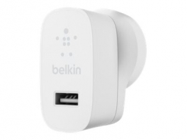 BELKIN 1 PORT WALL CHARGER, 12W, USB-A (1), BOOST CHARGE, WHITE, 2YR WTY (WCA002AUWH)