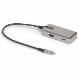 StarTech.com USB C Multiport Adapter, 4K 60Hz Hdmi 2.0, 100W Pd Pass-through, USB Hub, USB Type-C Mini Docking Station, 10" (25cm) Cable - USB C Multiport Adapter; 4K 60Hz Hdmi 2.0b HDR10 W/dp 1.4 Alt-Mode - 1x Usb-a 10Gbps W/bc 1.2 (7.5W); 2x USB C W/1x