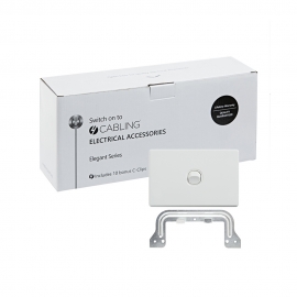 4C | Elegant Wall Switch 1 Gang 250V 16A - Horizontal - 10 Pack with 10 FREE C-Clips 040.0.0082.10PACK