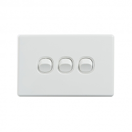 4C | Elegant Wall Switch 3 Gang 250V 16A - Horizontal 040.0.0086