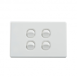 4C | Elegant Wall Switch 4 Gang 250V 16A - Horizontal 040.0.0088