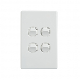 4C | Elegant Wall Switch 4 Gang 250V 16A - Vertical 040.0.0089