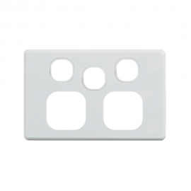 4C | Classic Double Power Point with Extra Switch Cover Plate - White 040.000.0030