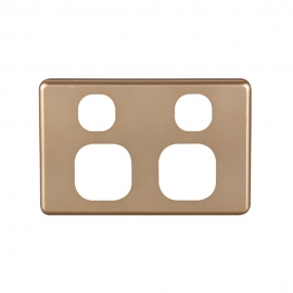 4C | Classic Double Power Point Cover Plate - Gold 040.000.0037