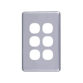 4C | Classic 6 Gang Switch Cover - Silver 040.000.0046