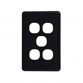 4C | Classic 5 Gang Switch Cover - Black 040.000.0055