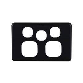 4C | Classic Double Power Point with Extra Switch Cover Plate - Black 040.000.0060