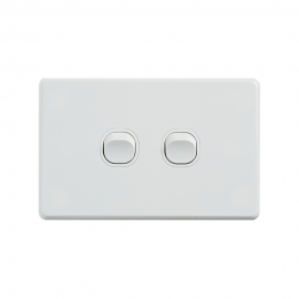 4C | Classic 2 Gang Switch 250V 16AX - Horizontal 040.000.0290