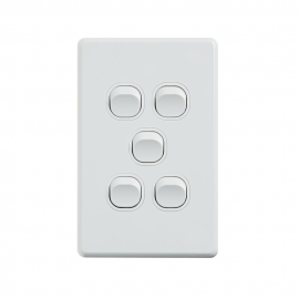 4C | Classic 5 Gang Switch 250V 16AX - Vertical 040.000.0299