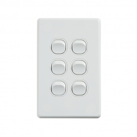 4C | Classic 6 Gang Switch 250V 16AX - Vertical 040.000.0300
