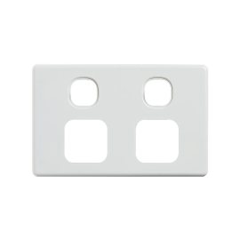 4C | Elegant Double Power Point Cover Plate- White 040.0.0117