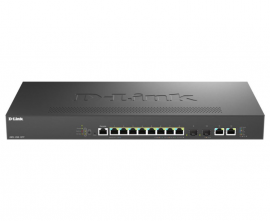 D-Link 8-Port Multi-Gigabit Smart Switch with 8 (2.5G) BASE-T PoE, 2 (10G) BASE-T and 2 (10G) SFP+ Ports DMS-1250-12TP