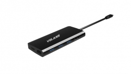 VOLANS Aluminium USB-C Multiport Adapter Card reader (VL-UCH3CLR)