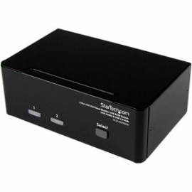 2 Port Kvm Switch - Dvi And VGA W/ Audio And USB 2.0 Hub – Dual Monitor / Display / Screen Kvm Switch - Dvi VGA (SV231DDVDUA) SV231DDVDUA