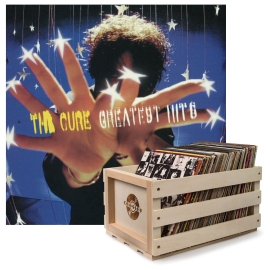 Crosley Record Storage Crate & The Cure Greatest Hits - Double Vinyl Album Bundle UM-5715434-B