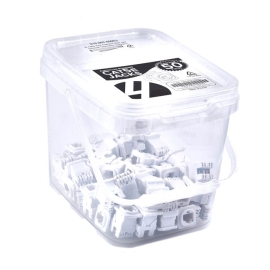 Australian Style Cat 5E RJ45 Jack. Universal Termination. 50 Pack. White 010.003.0002U
