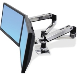 Lx Dual Side-by-Side Two Monitor Arm Mount (Polished Aluminum) 45-245-026