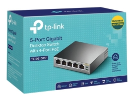 Tp-Link 5-Port Unmanaged Gigabit Switch, POE+(4), 65W, Metal Case, 5YR TL-SG1005P